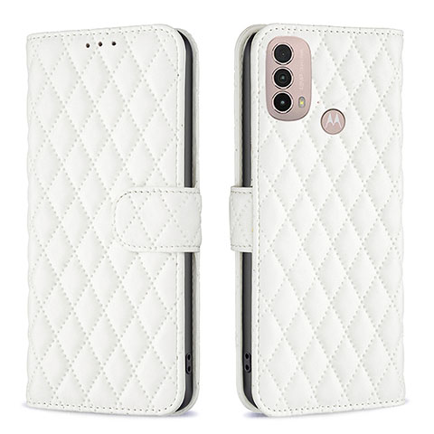 Coque Portefeuille Livre Cuir Etui Clapet B01F pour Motorola Moto E30 Blanc