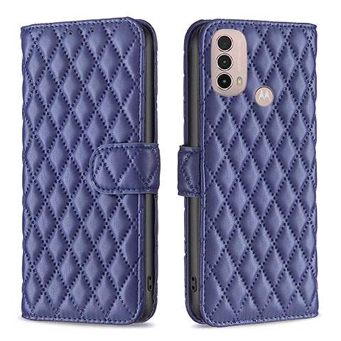 Coque Portefeuille Livre Cuir Etui Clapet B01F pour Motorola Moto E30 Bleu