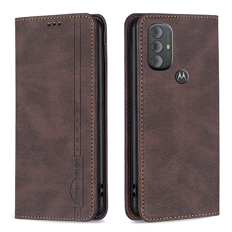 Coque Portefeuille Livre Cuir Etui Clapet B01F pour Motorola Moto G Play (2023) Marron