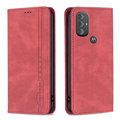 Coque Portefeuille Livre Cuir Etui Clapet B01F pour Motorola Moto G Play Gen 2 Rouge