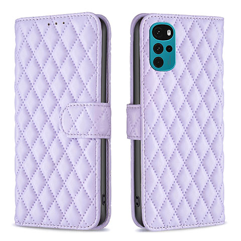 Coque Portefeuille Livre Cuir Etui Clapet B01F pour Motorola Moto G22 Violet