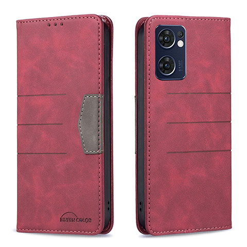 Coque Portefeuille Livre Cuir Etui Clapet B01F pour OnePlus Nord CE 2 5G Rouge