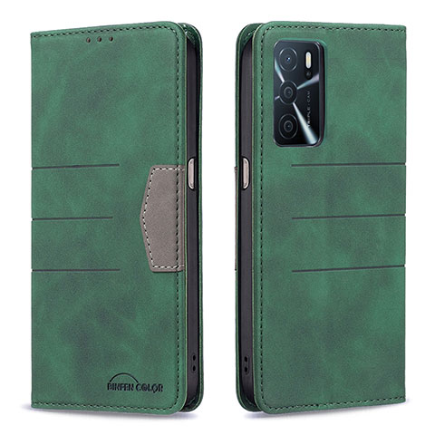 Coque Portefeuille Livre Cuir Etui Clapet B01F pour Oppo A16s Vert