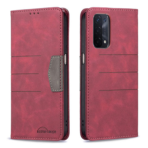 Coque Portefeuille Livre Cuir Etui Clapet B01F pour Oppo A54 5G Rouge