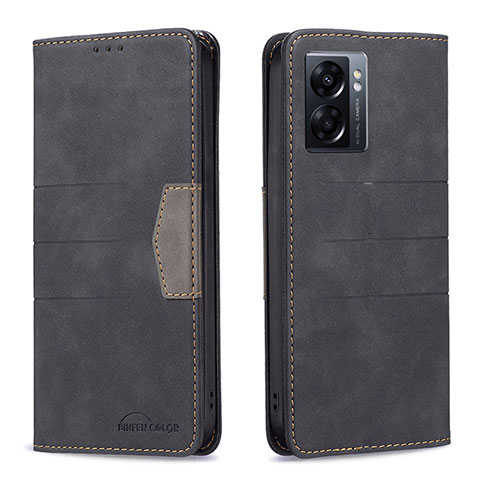 Coque Portefeuille Livre Cuir Etui Clapet B01F pour Oppo A77 5G Noir