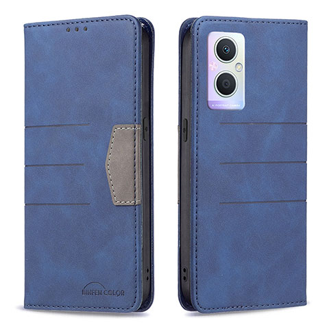 Coque Portefeuille Livre Cuir Etui Clapet B01F pour Oppo A96 5G Bleu