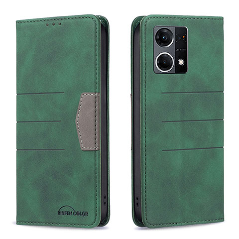 Coque Portefeuille Livre Cuir Etui Clapet B01F pour Oppo F21 Pro 4G Vert