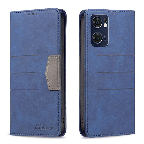 Coque Portefeuille Livre Cuir Etui Clapet B01F pour Oppo Find X5 Lite 5G Bleu