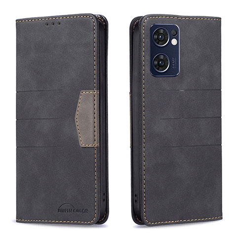 Coque Portefeuille Livre Cuir Etui Clapet B01F pour Oppo Find X5 Lite 5G Noir