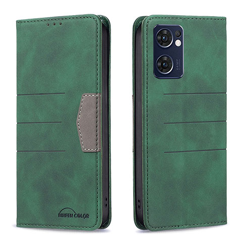 Coque Portefeuille Livre Cuir Etui Clapet B01F pour Oppo Find X5 Lite 5G Vert