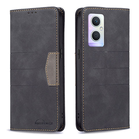 Coque Portefeuille Livre Cuir Etui Clapet B01F pour Oppo Reno8 Z 5G Noir