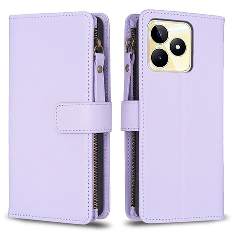 Coque Portefeuille Livre Cuir Etui Clapet B01F pour Realme C51 Violet Clair