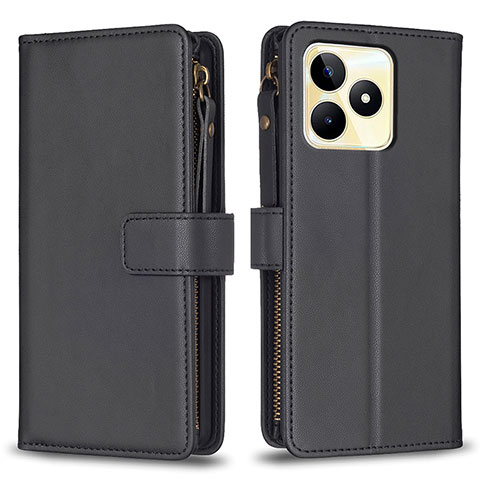 Coque Portefeuille Livre Cuir Etui Clapet B01F pour Realme C53 Noir