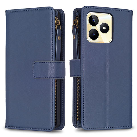 Coque Portefeuille Livre Cuir Etui Clapet B01F pour Realme Narzo N53 Bleu