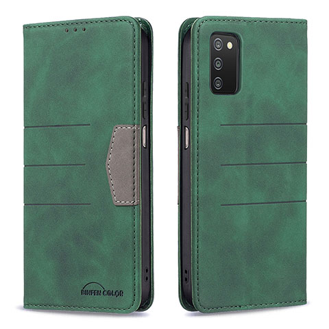 Coque Portefeuille Livre Cuir Etui Clapet B01F pour Samsung Galaxy A02s Vert