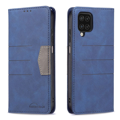 Coque Portefeuille Livre Cuir Etui Clapet B01F pour Samsung Galaxy A12 Bleu