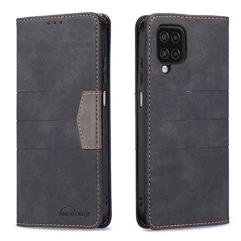 Coque Portefeuille Livre Cuir Etui Clapet B01F pour Samsung Galaxy A12 Nacho Noir