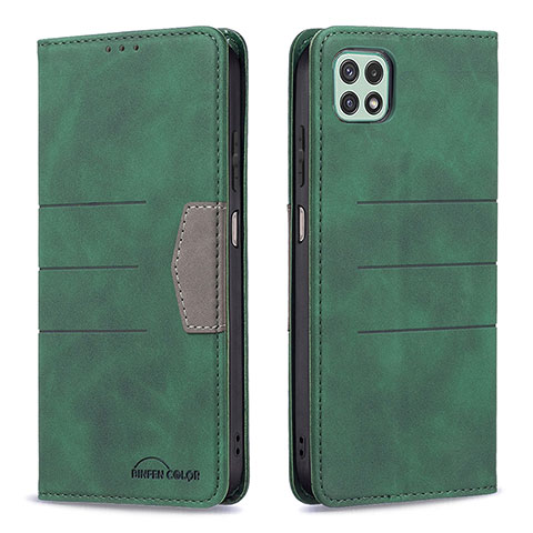 Coque Portefeuille Livre Cuir Etui Clapet B01F pour Samsung Galaxy A22s 5G Vert