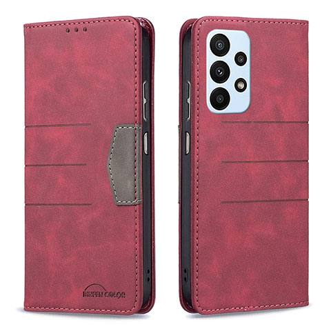 Coque Portefeuille Livre Cuir Etui Clapet B01F pour Samsung Galaxy A23 4G Rouge