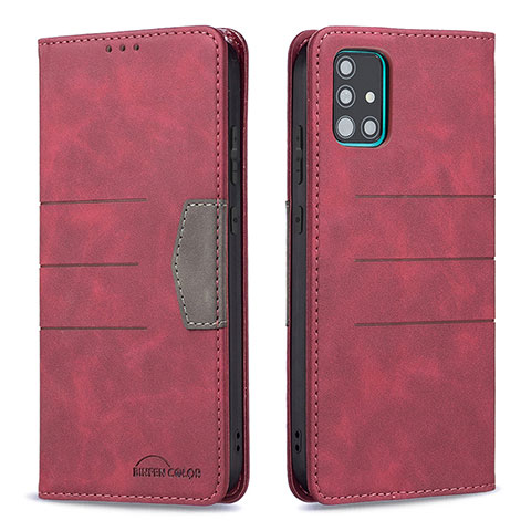 Coque Portefeuille Livre Cuir Etui Clapet B01F pour Samsung Galaxy A51 5G Rouge