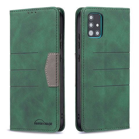 Coque Portefeuille Livre Cuir Etui Clapet B01F pour Samsung Galaxy A51 5G Vert