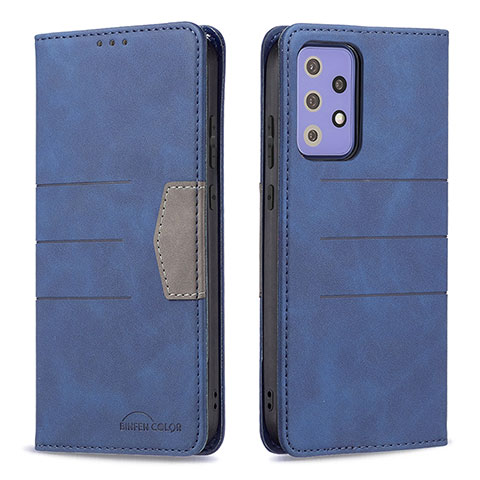 Coque Portefeuille Livre Cuir Etui Clapet B01F pour Samsung Galaxy A72 4G Bleu