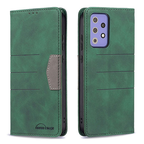 Coque Portefeuille Livre Cuir Etui Clapet B01F pour Samsung Galaxy A72 4G Vert