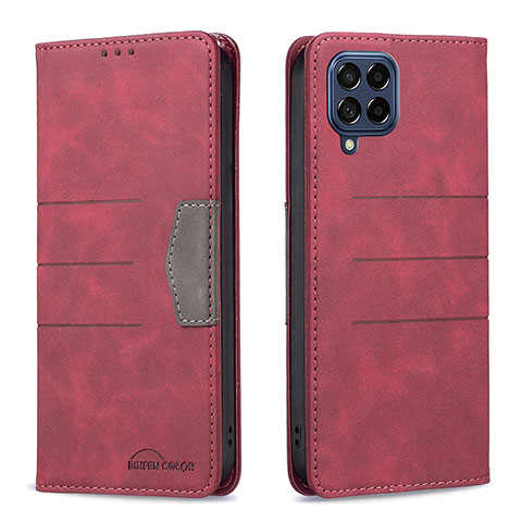 Coque Portefeuille Livre Cuir Etui Clapet B01F pour Samsung Galaxy M53 5G Rouge