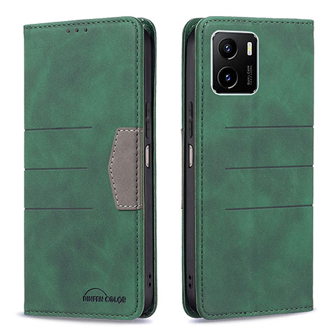 Coque Portefeuille Livre Cuir Etui Clapet B01F pour Vivo iQOO U5x Vert