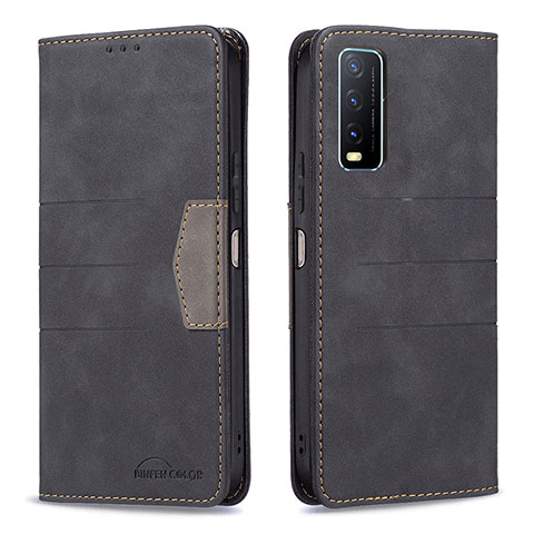 Coque Portefeuille Livre Cuir Etui Clapet B01F pour Vivo Y20s G Noir