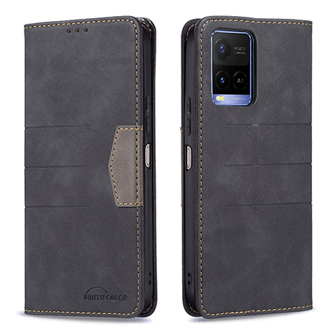 Coque Portefeuille Livre Cuir Etui Clapet B01F pour Vivo Y21a Noir