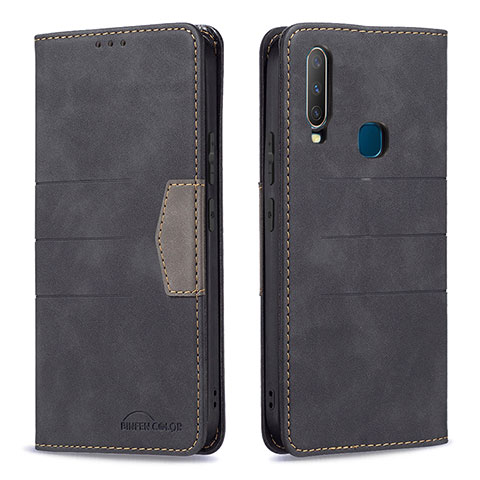 Coque Portefeuille Livre Cuir Etui Clapet B01F pour Vivo Y3s Noir