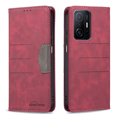 Coque Portefeuille Livre Cuir Etui Clapet B01F pour Xiaomi Mi 11T Pro 5G Rouge