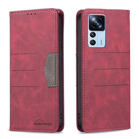 Coque Portefeuille Livre Cuir Etui Clapet B01F pour Xiaomi Mi 12T 5G Rouge