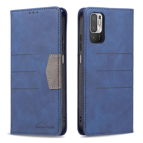 Coque Portefeuille Livre Cuir Etui Clapet B01F pour Xiaomi POCO M3 Pro 5G Bleu