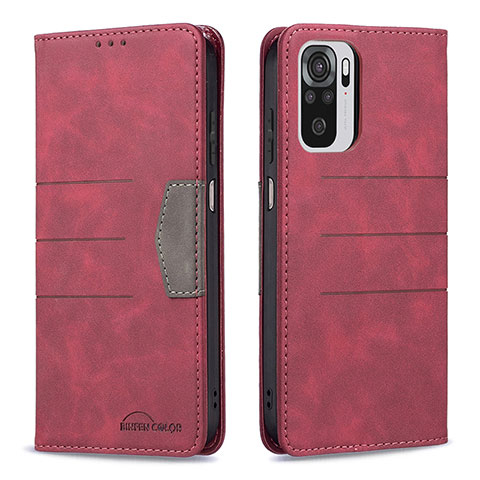 Coque Portefeuille Livre Cuir Etui Clapet B01F pour Xiaomi Poco M5S Rouge