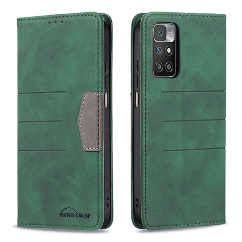 Coque Portefeuille Livre Cuir Etui Clapet B01F pour Xiaomi Redmi 10 4G Vert