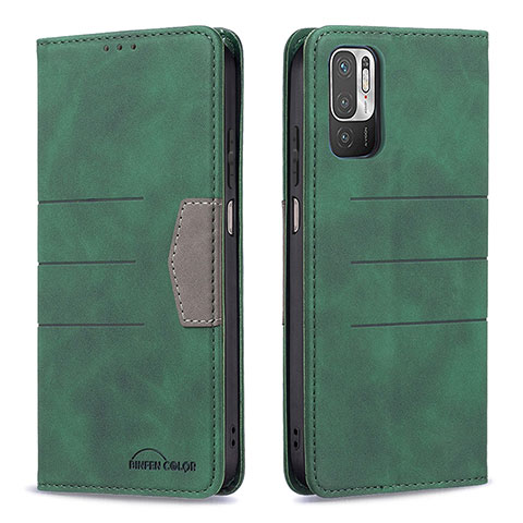 Coque Portefeuille Livre Cuir Etui Clapet B01F pour Xiaomi Redmi Note 10 5G Vert