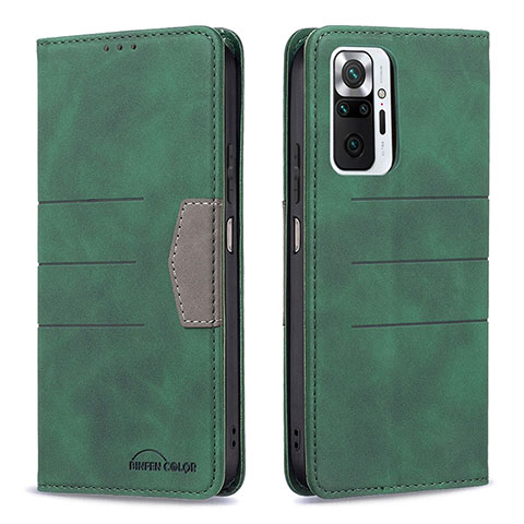 Coque Portefeuille Livre Cuir Etui Clapet B01F pour Xiaomi Redmi Note 10 Pro 4G Vert