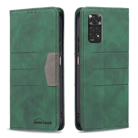 Coque Portefeuille Livre Cuir Etui Clapet B01F pour Xiaomi Redmi Note 11 4G (2022) Vert