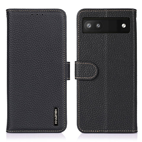 Coque Portefeuille Livre Cuir Etui Clapet B01H pour Google Pixel 6a 5G Noir