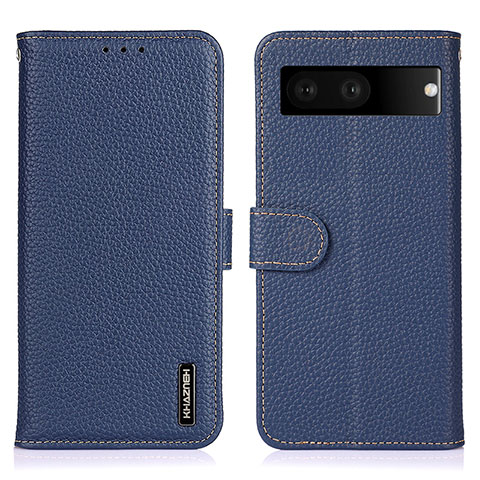 Coque Portefeuille Livre Cuir Etui Clapet B01H pour Google Pixel 7 5G Bleu