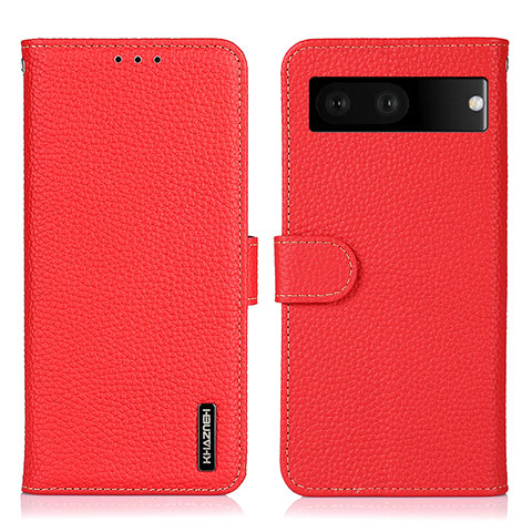 Coque Portefeuille Livre Cuir Etui Clapet B01H pour Google Pixel 7 5G Rouge