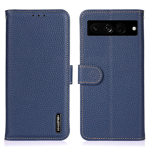 Coque Portefeuille Livre Cuir Etui Clapet B01H pour Google Pixel 7 Pro 5G Bleu