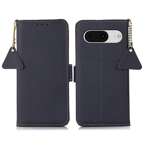 Coque Portefeuille Livre Cuir Etui Clapet B01H pour Google Pixel 8 5G Bleu