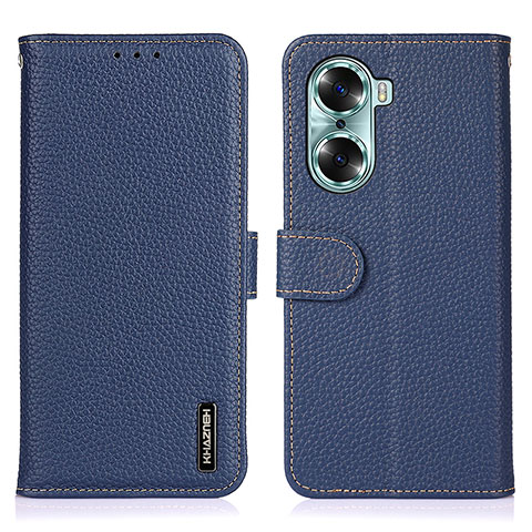 Coque Portefeuille Livre Cuir Etui Clapet B01H pour Huawei Honor 60 5G Bleu