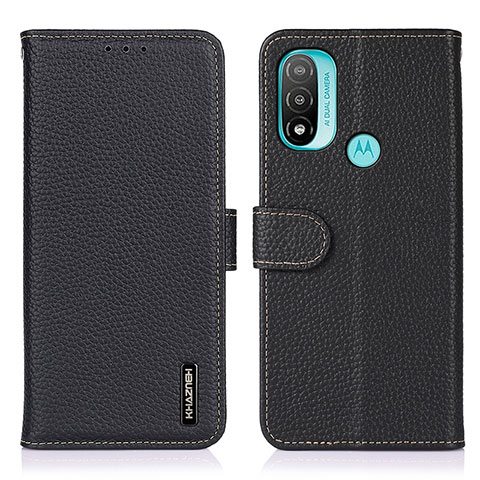 Coque Portefeuille Livre Cuir Etui Clapet B01H pour Motorola Moto E40 Noir