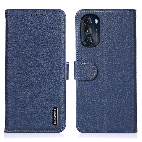 Coque Portefeuille Livre Cuir Etui Clapet B01H pour Motorola Moto G 5G (2022) Bleu