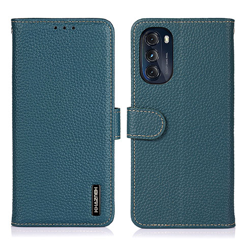 Coque Portefeuille Livre Cuir Etui Clapet B01H pour Motorola Moto G 5G (2022) Vert