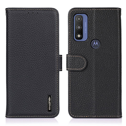 Coque Portefeuille Livre Cuir Etui Clapet B01H pour Motorola Moto G Pure Noir